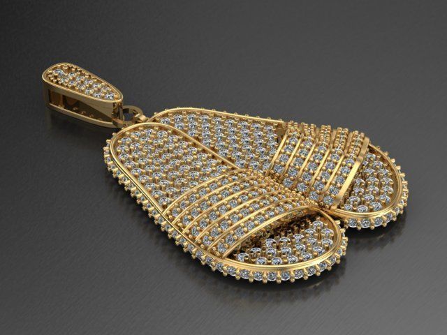 Slipper necklace 3D print model_1