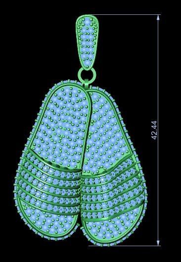 Slipper necklace 3D print model_16