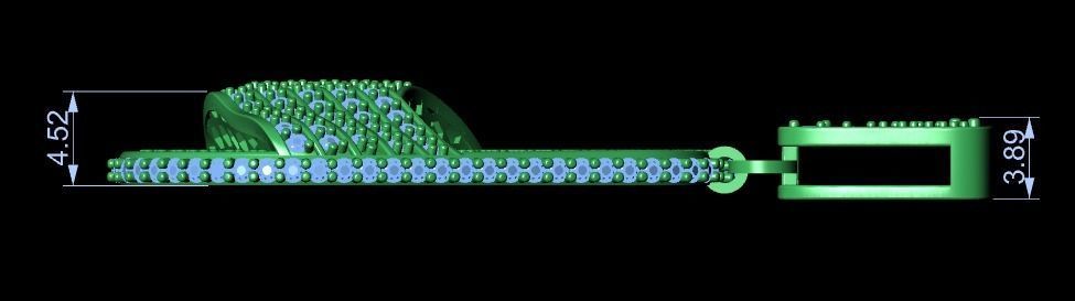 Slipper necklace 3D print model_19