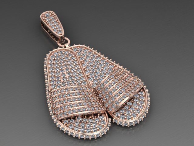Slipper necklace 3D print model_8
