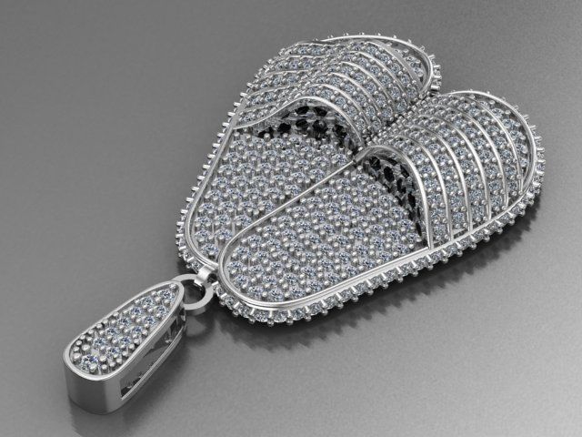 Slipper necklace 3D print model_6