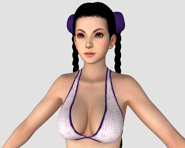 Beautiful Beach Bikini Girl 3D model