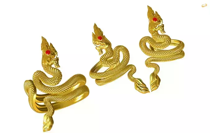 Dragon ring and earing 3D print model