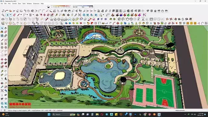 Beautiful lake pool area