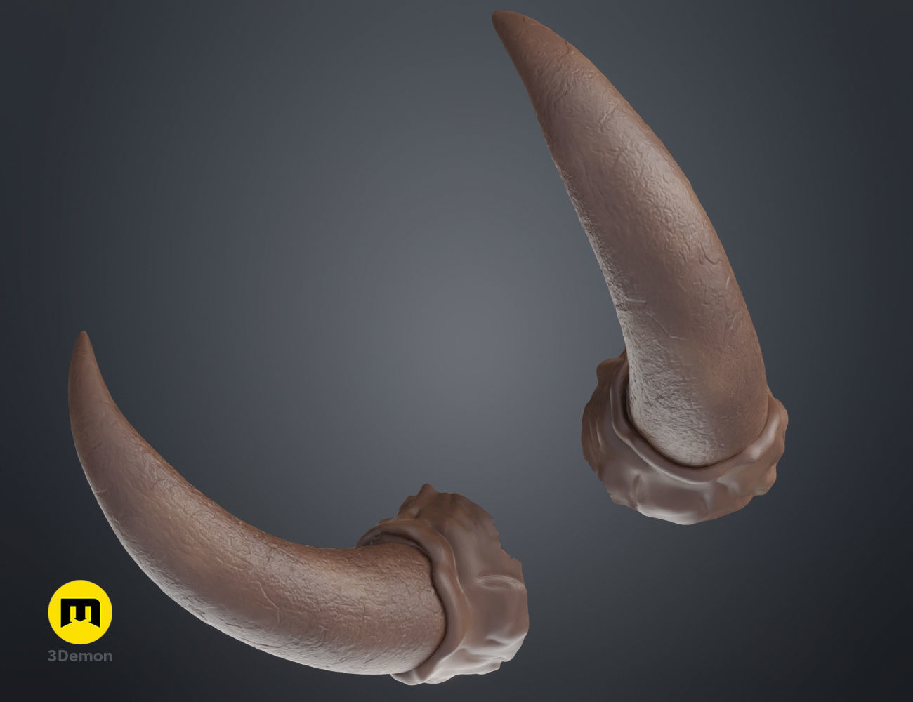 Succubus horns 3D print model_3