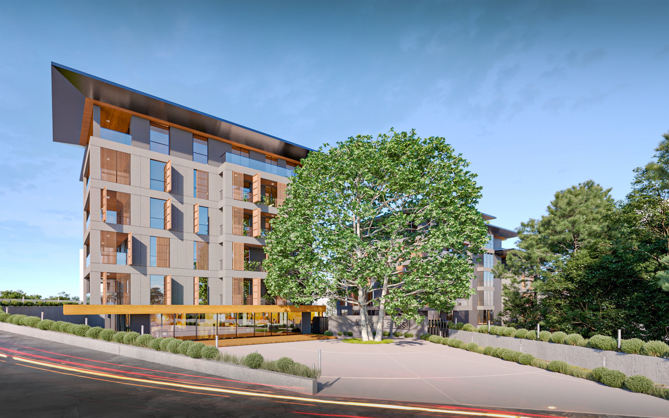 Modern Site Residential Complex Low-poly 3D model_4