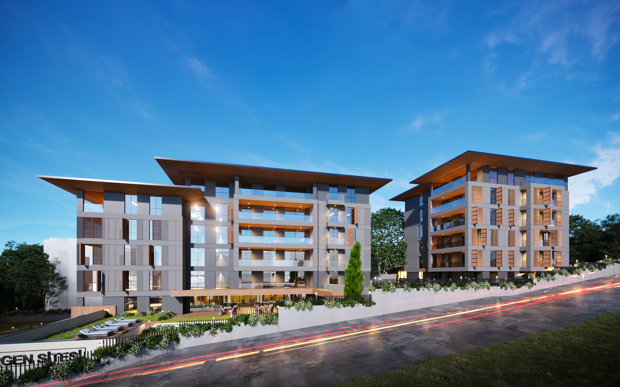 Modern Site Residential Complex Low-poly 3D model_8