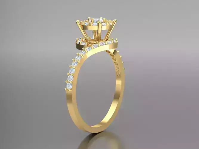 White Natural Diamond Fashion Ring In 10k Yellow Gold 1WR97