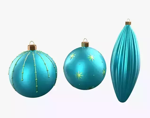 Christmas Tree Ornament Set1 - Turquoise Green 