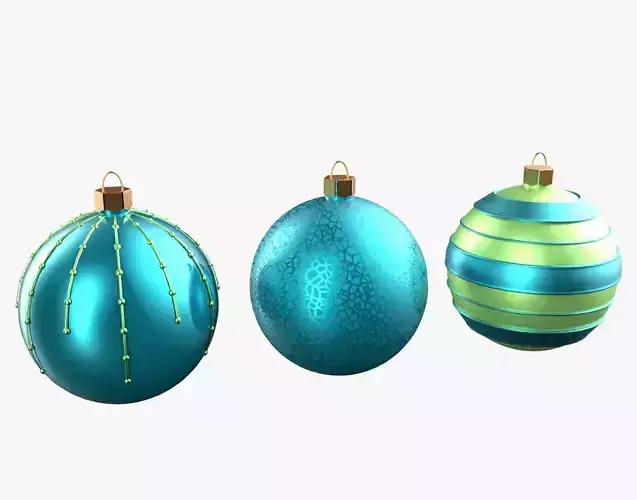 Christmas Tree Ornament Set2 - Turquoise Green 