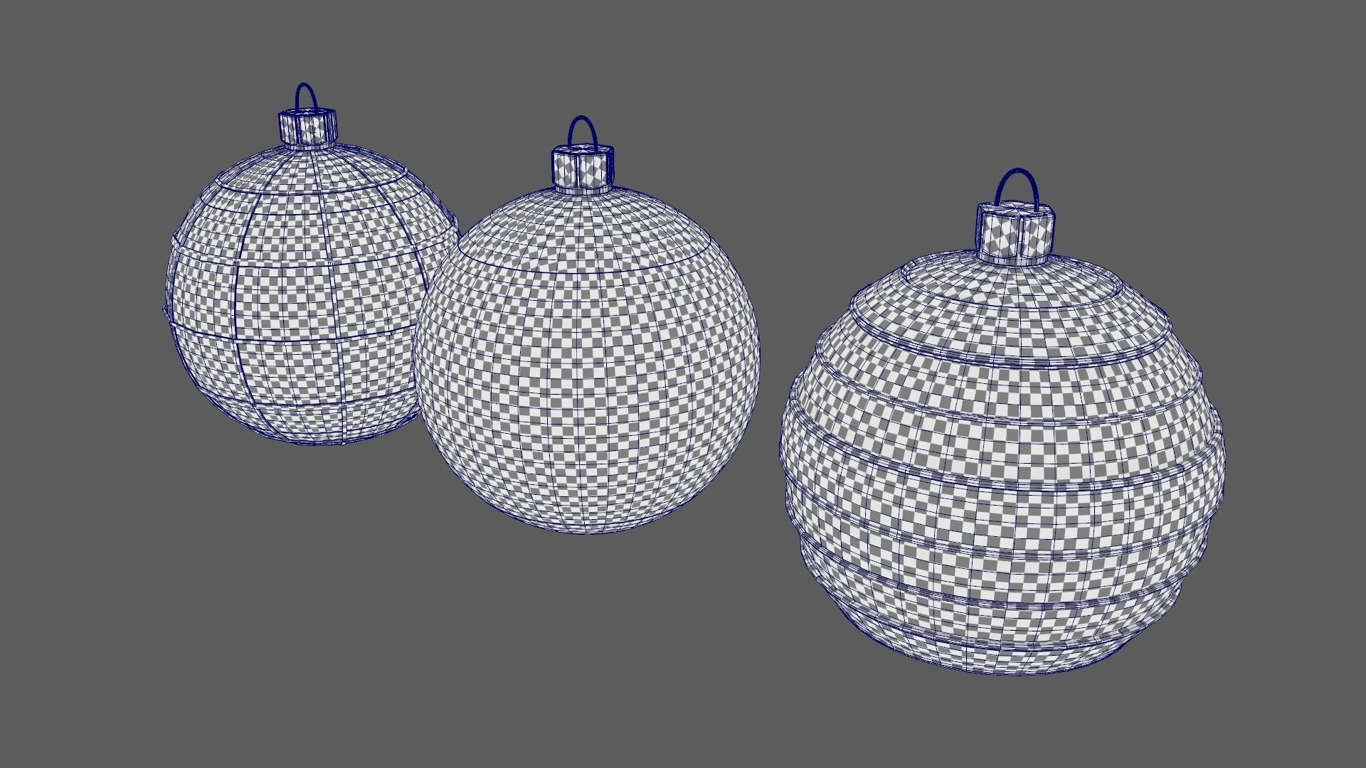 Christmas Tree Ornament Set3 - Turquoise Green Low-poly 3D model_10