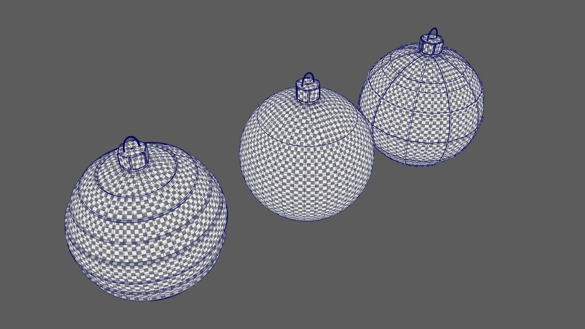 Christmas Tree Ornament Set3 - Turquoise Green Low-poly 3D model_11