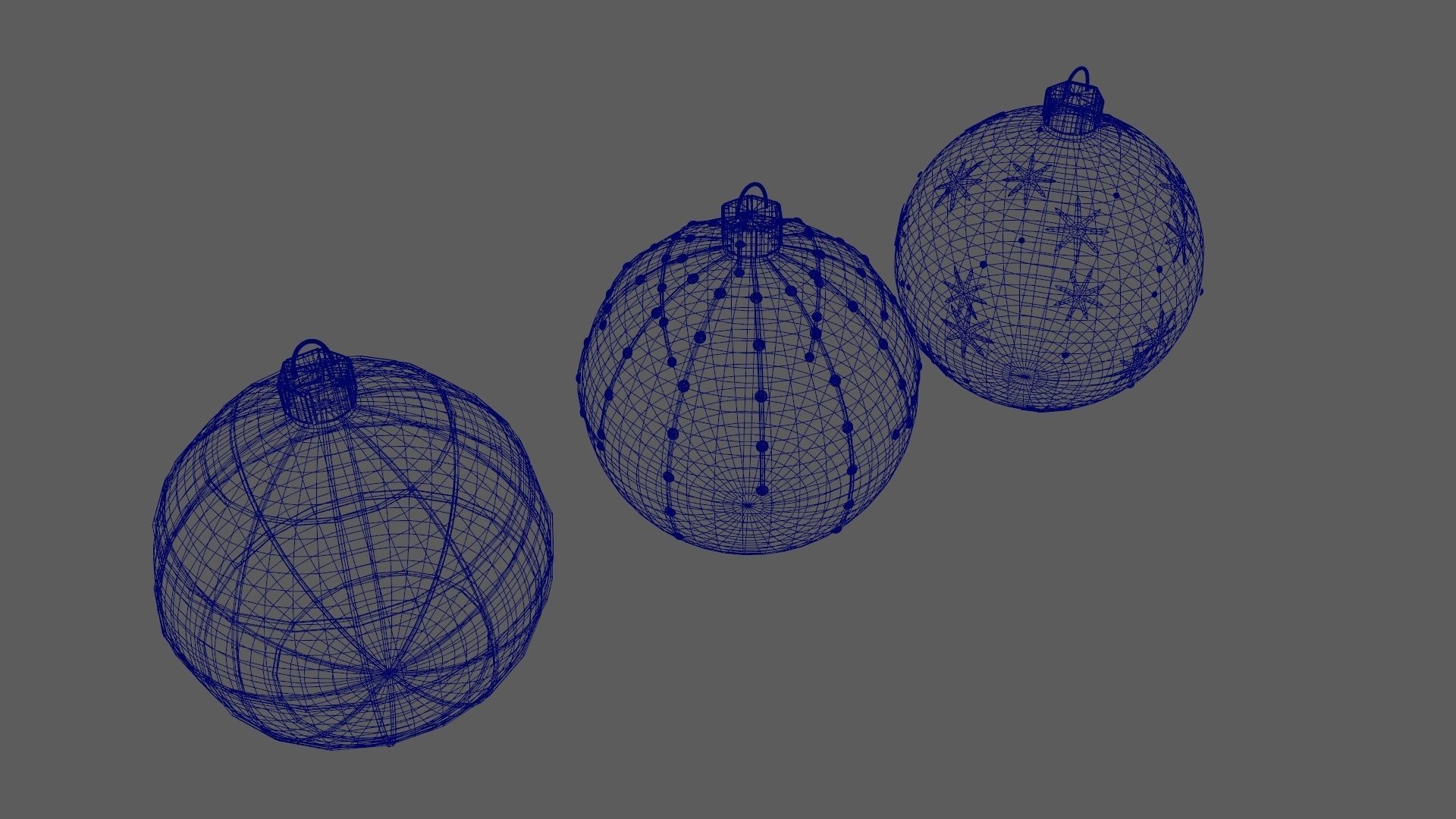 Christmas Tree Ornament Set4 - Turquoise Green Low-poly 3D model_15