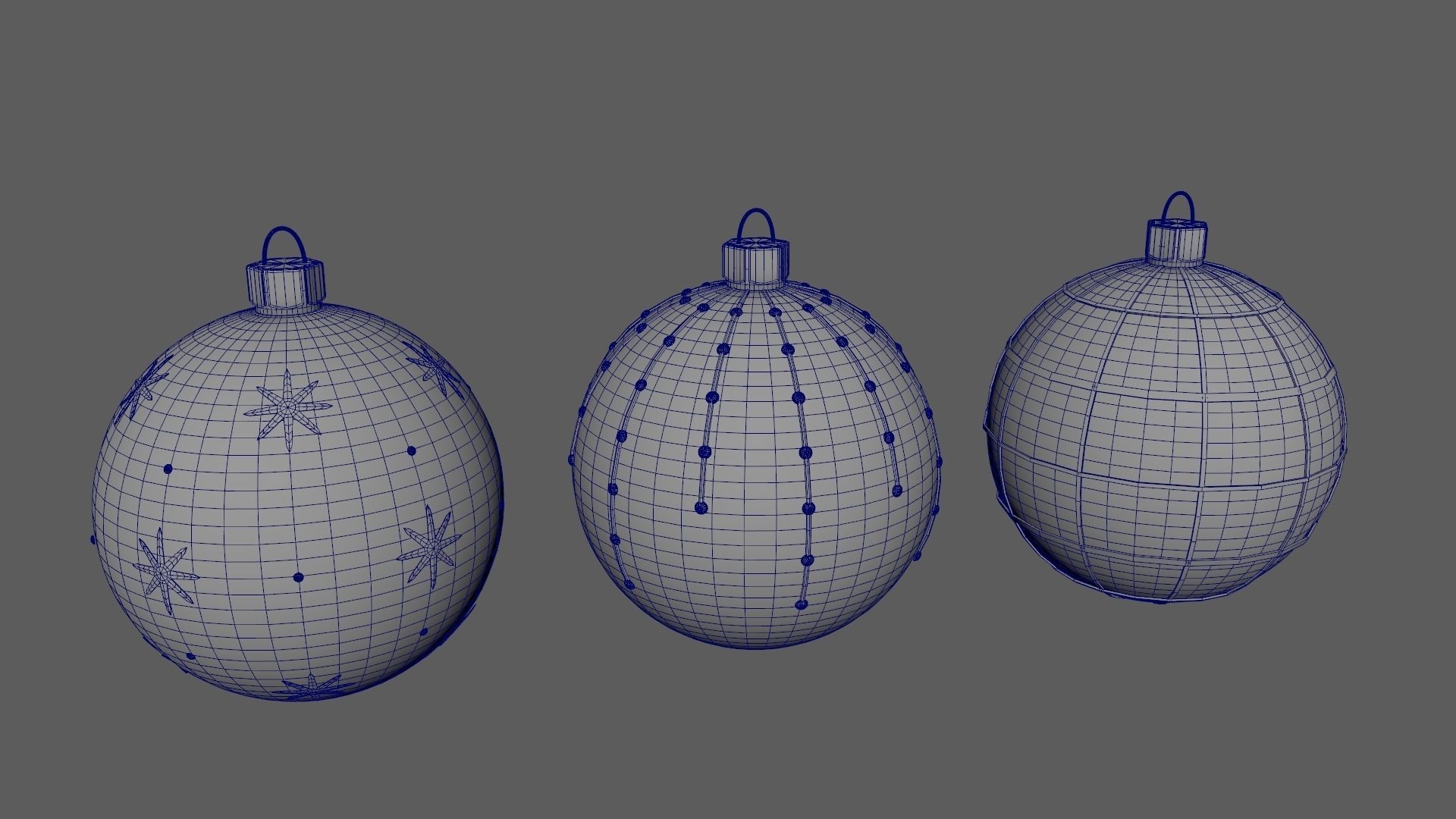 Christmas Tree Ornament Set4 - Turquoise Green Low-poly 3D model_17