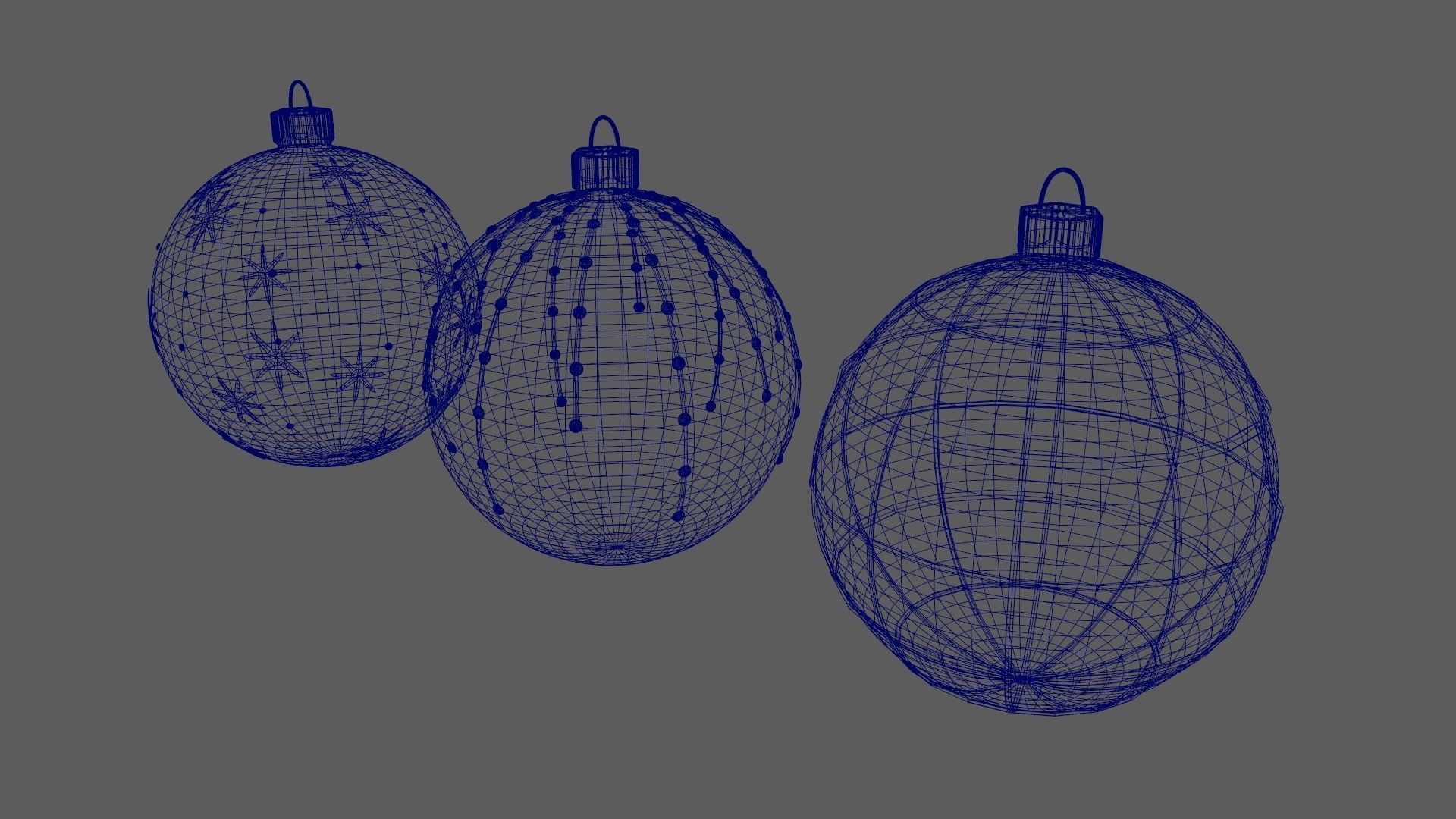 Christmas Tree Ornament Set4 - Turquoise Green Low-poly 3D model_14