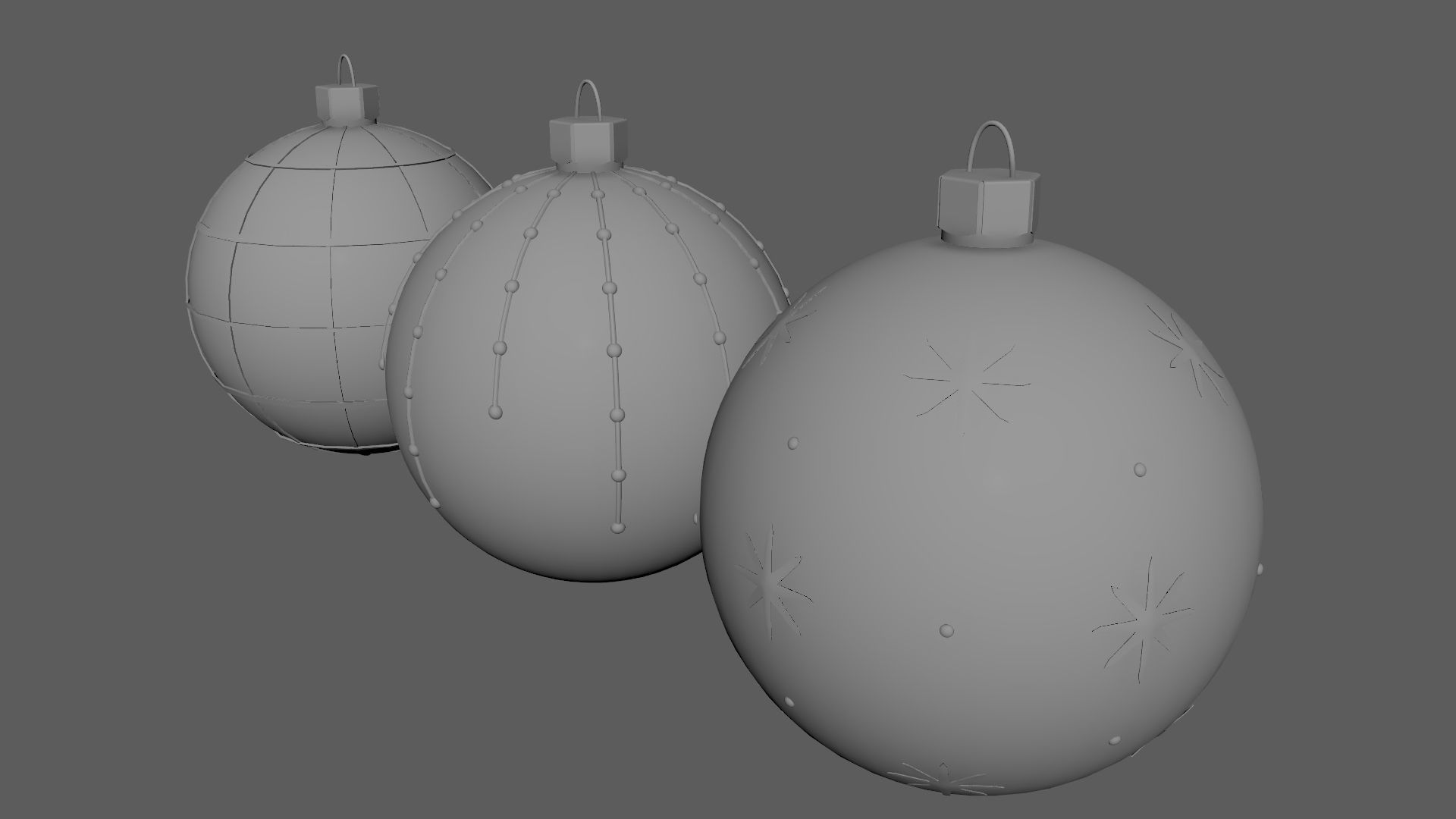 Christmas Tree Ornament Set4 - Turquoise Green Low-poly 3D model_8