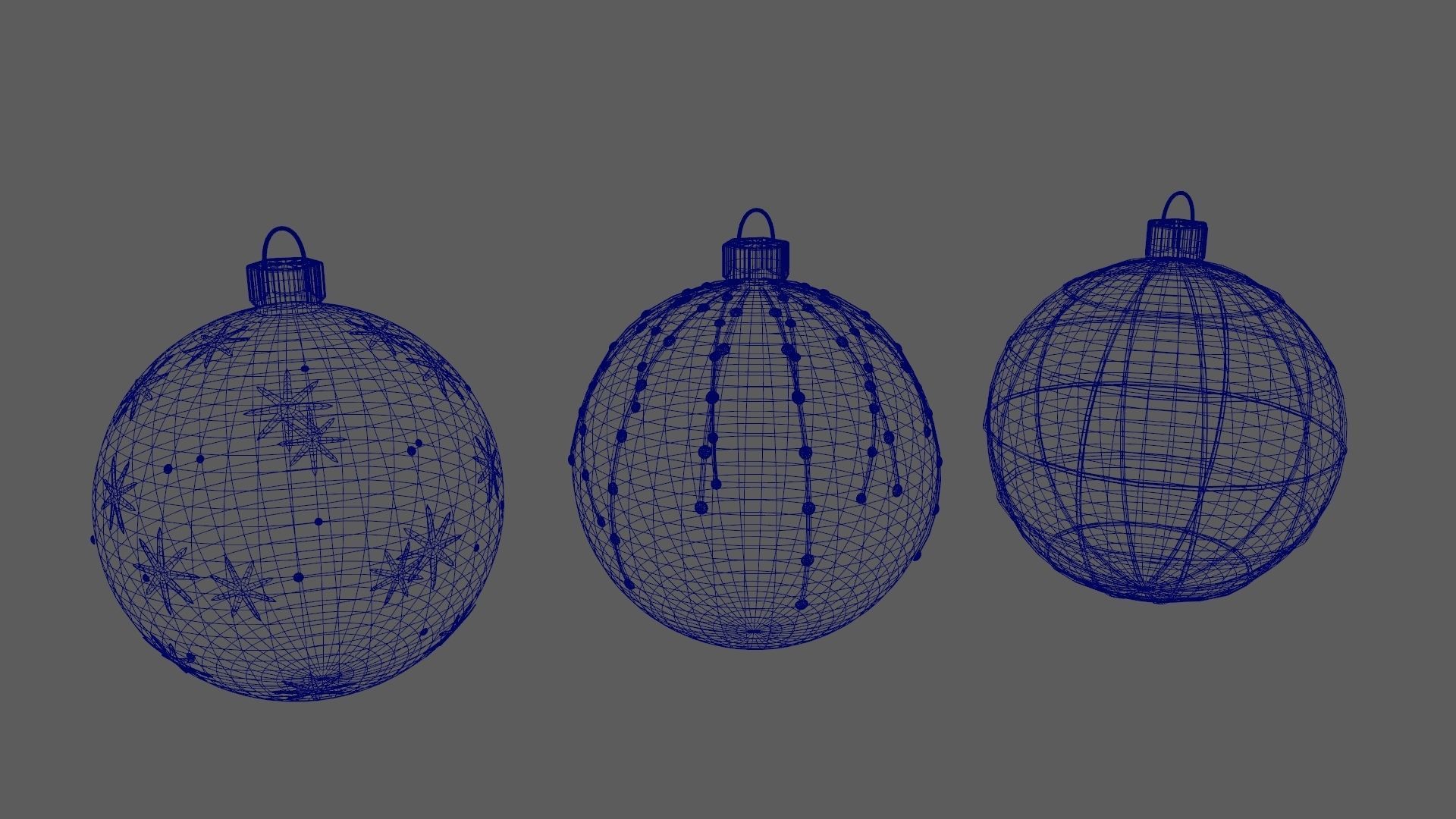 Christmas Tree Ornament Set4 - Turquoise Green Low-poly 3D model_13