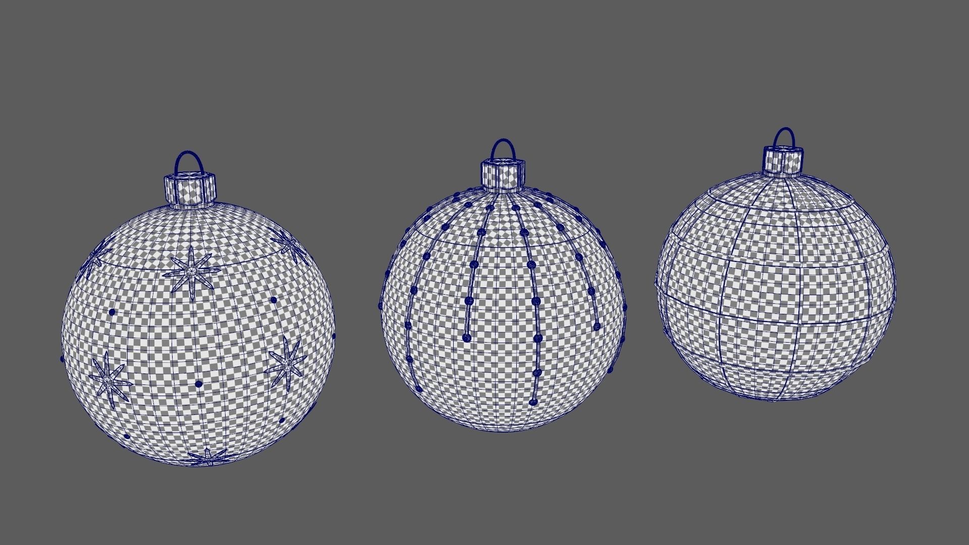 Christmas Tree Ornament Set4 - Turquoise Green Low-poly 3D model_9