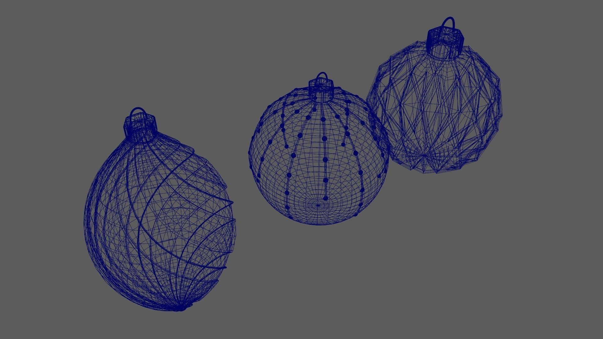 Christmas Tree Ornament Set5 - Turquoise Green Low-poly 3D model_15