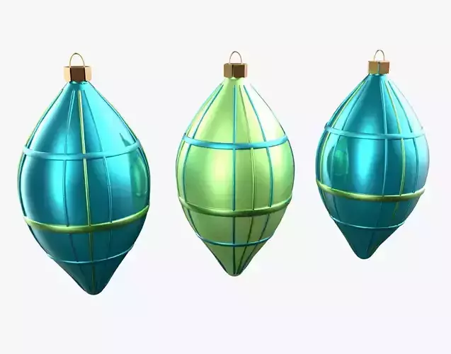 Christmas Tree Ornament Set6 - Turquoise Green 