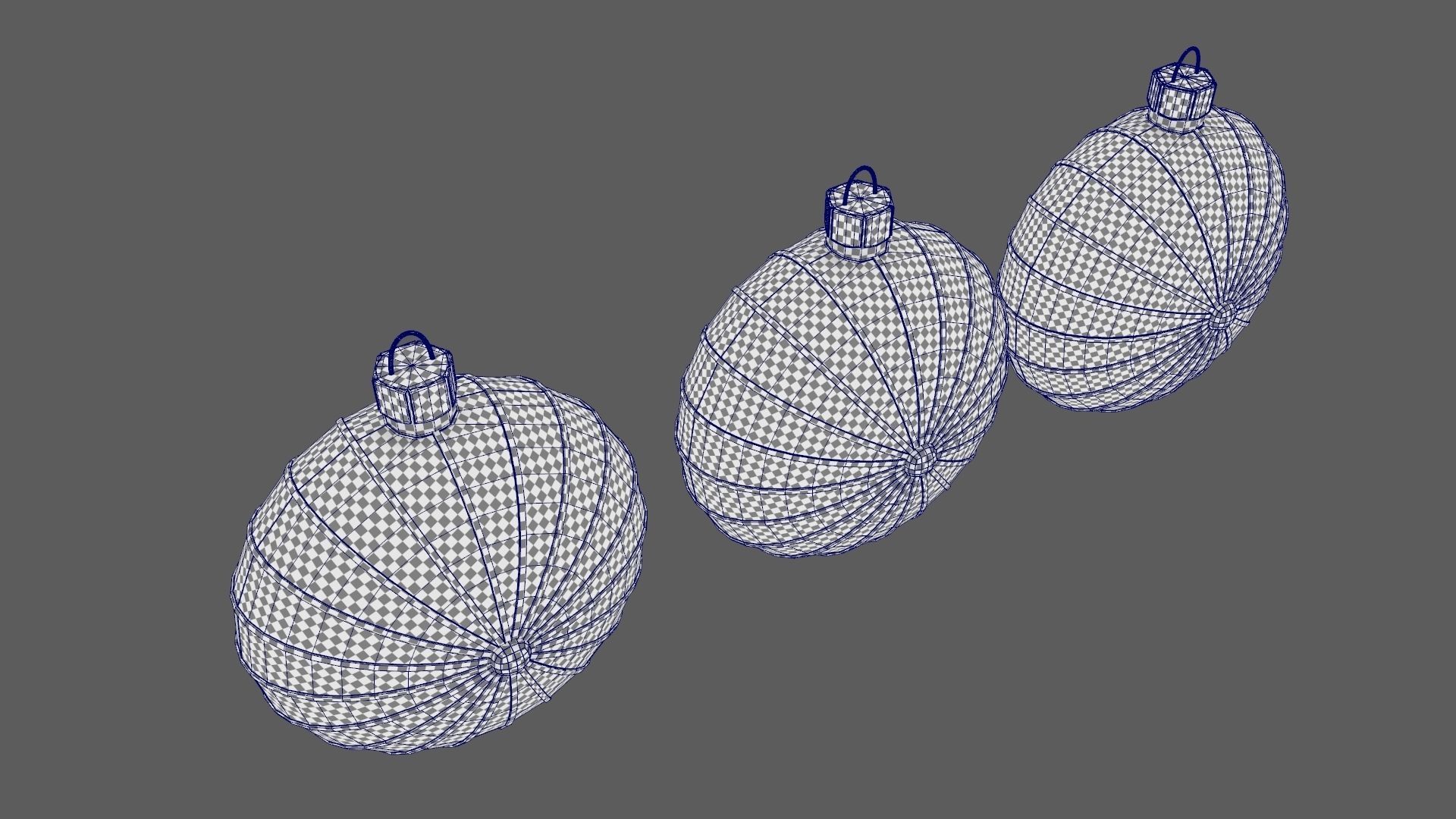 Christmas Tree Ornament Set7 - Turquoise Green Low-poly 3D model_11