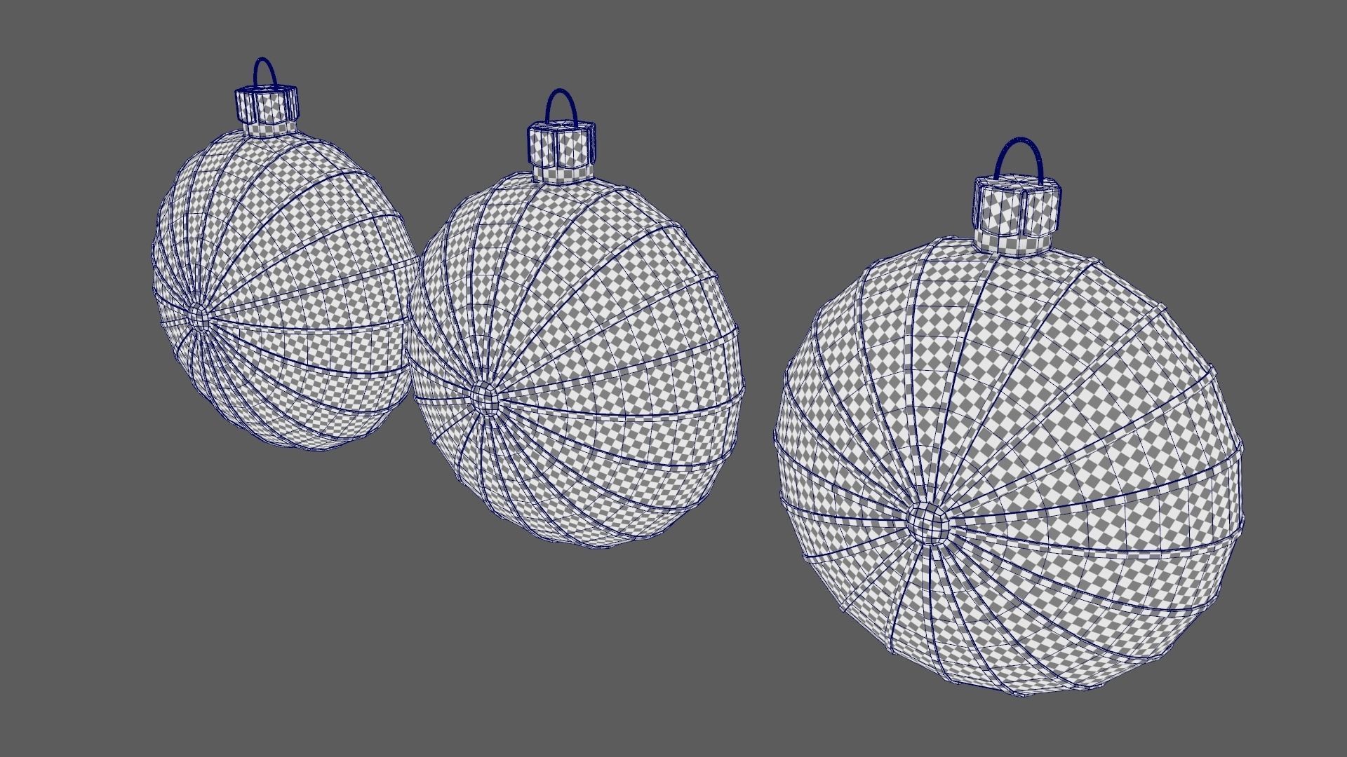 Christmas Tree Ornament Set7 - Turquoise Green Low-poly 3D model_10