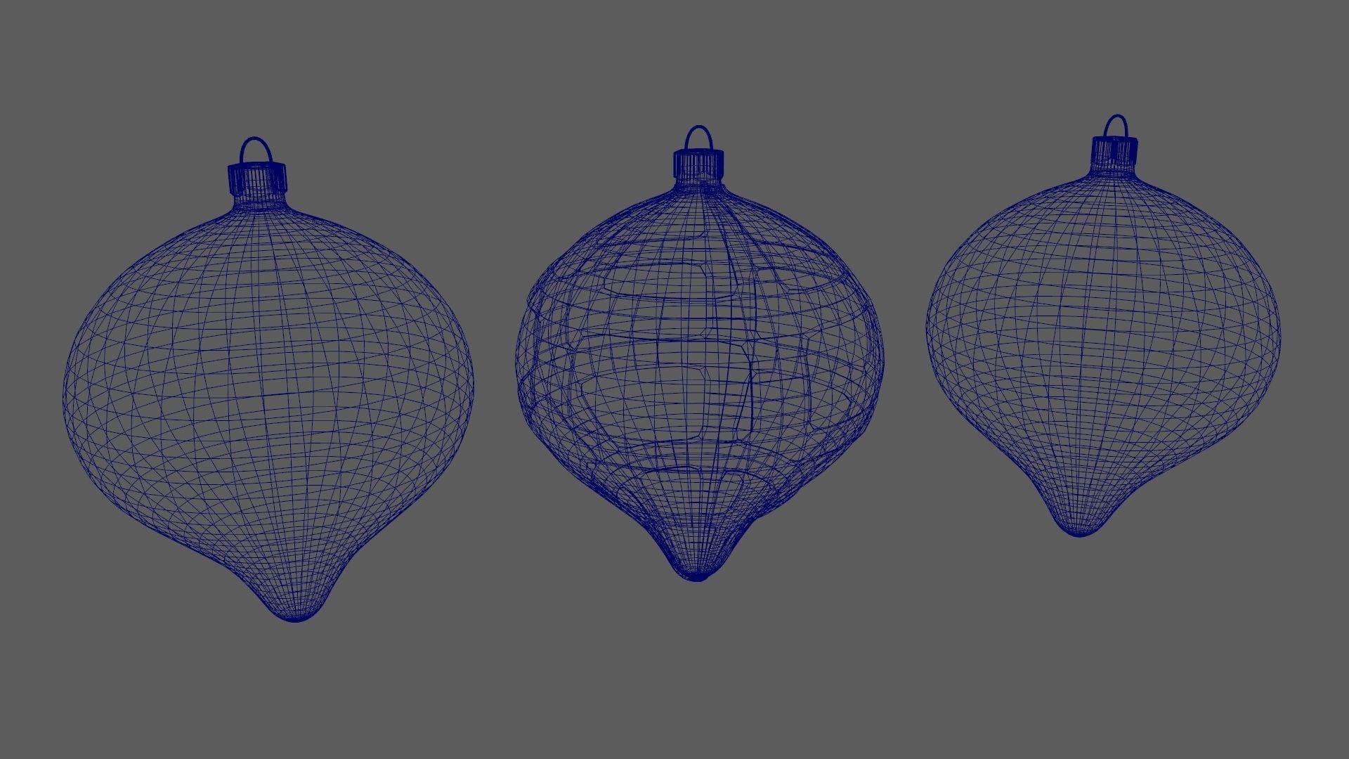 Christmas Tree Ornament Set8 - Turquoise Green Low-poly 3D model_13