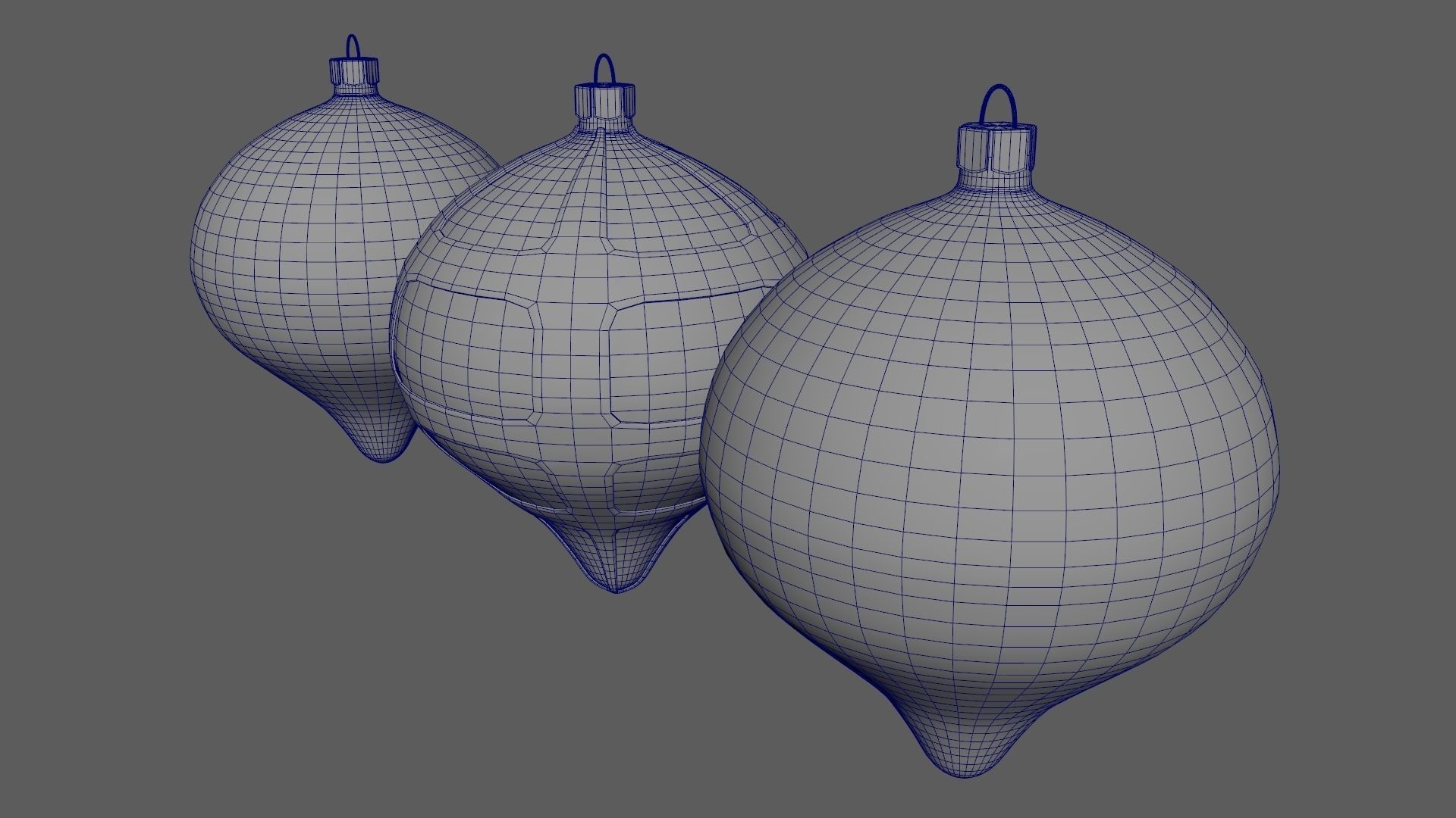 Christmas Tree Ornament Set8 - Turquoise Green Low-poly 3D model_20