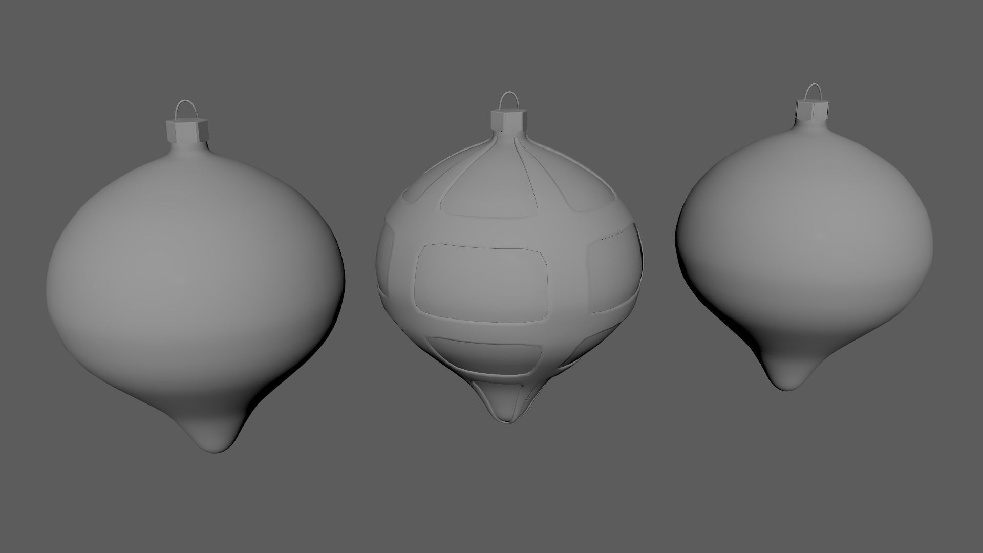 Christmas Tree Ornament Set8 - Turquoise Green Low-poly 3D model_5