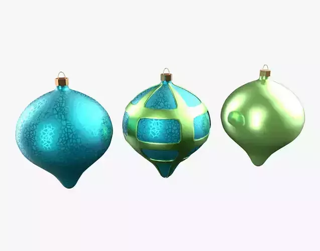 Christmas Tree Ornament Set8 - Turquoise Green 