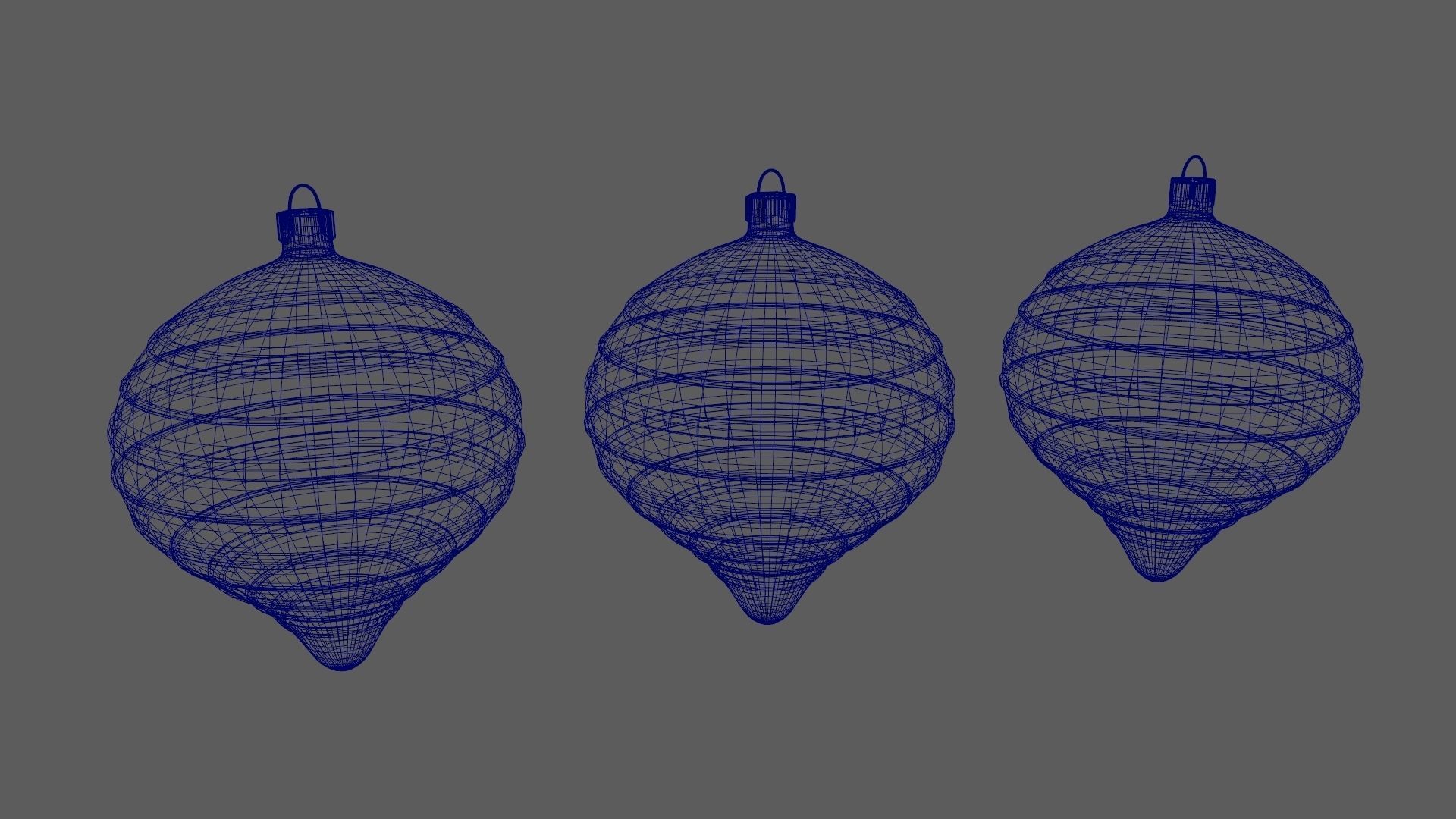 Christmas Tree Ornament Set9 - Turquoise Green  Low-poly 3D model_13