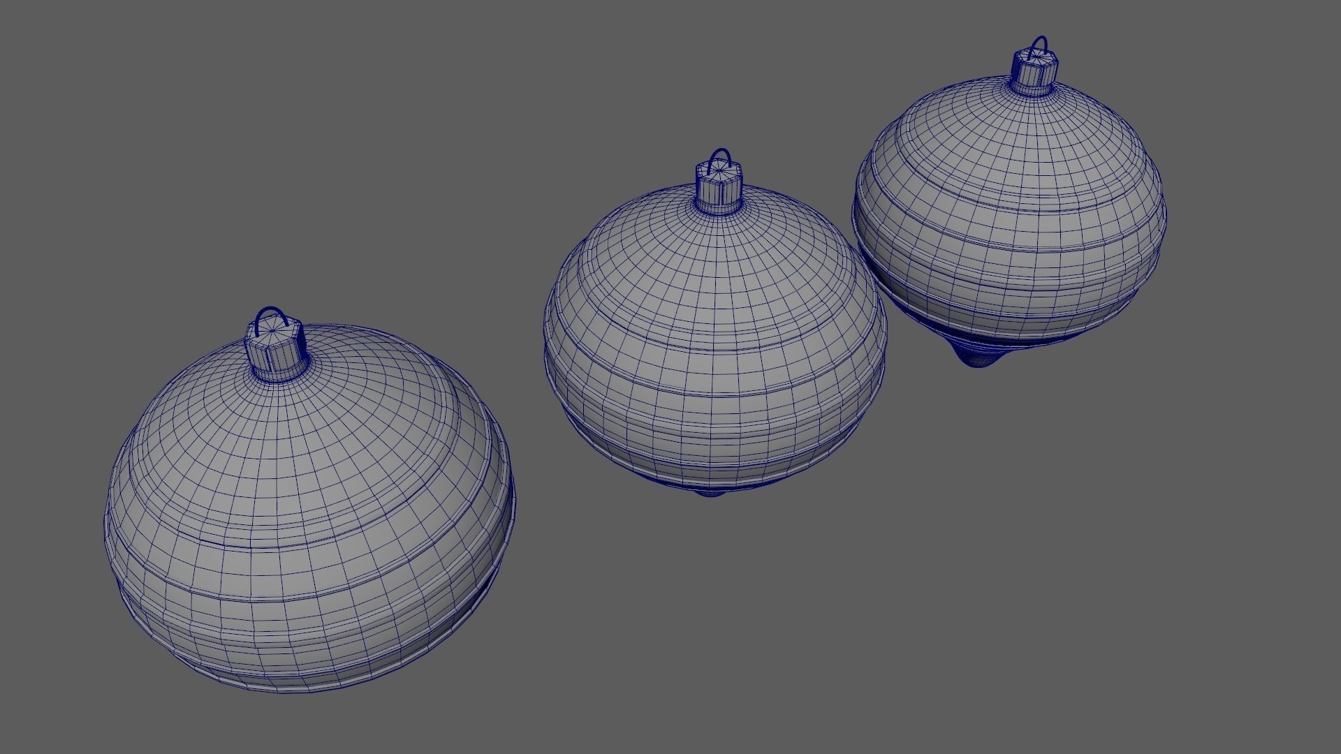 Christmas Tree Ornament Set9 - Turquoise Green  Low-poly 3D model_19