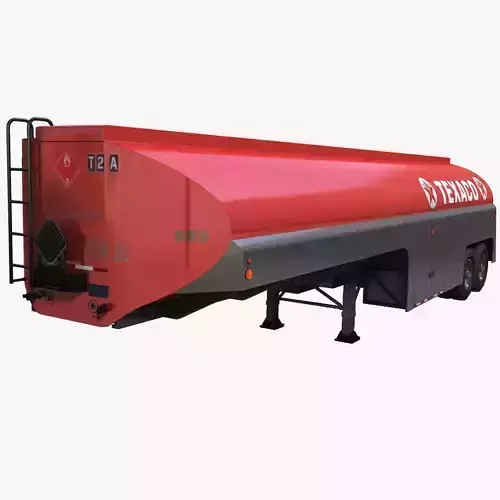 Vintage industrial fuel trailer Low-poly 3D model