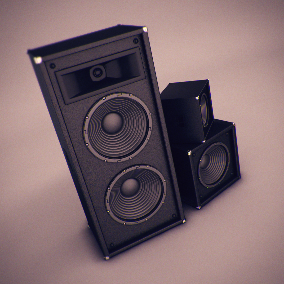 Speakers three - three 3D model_1