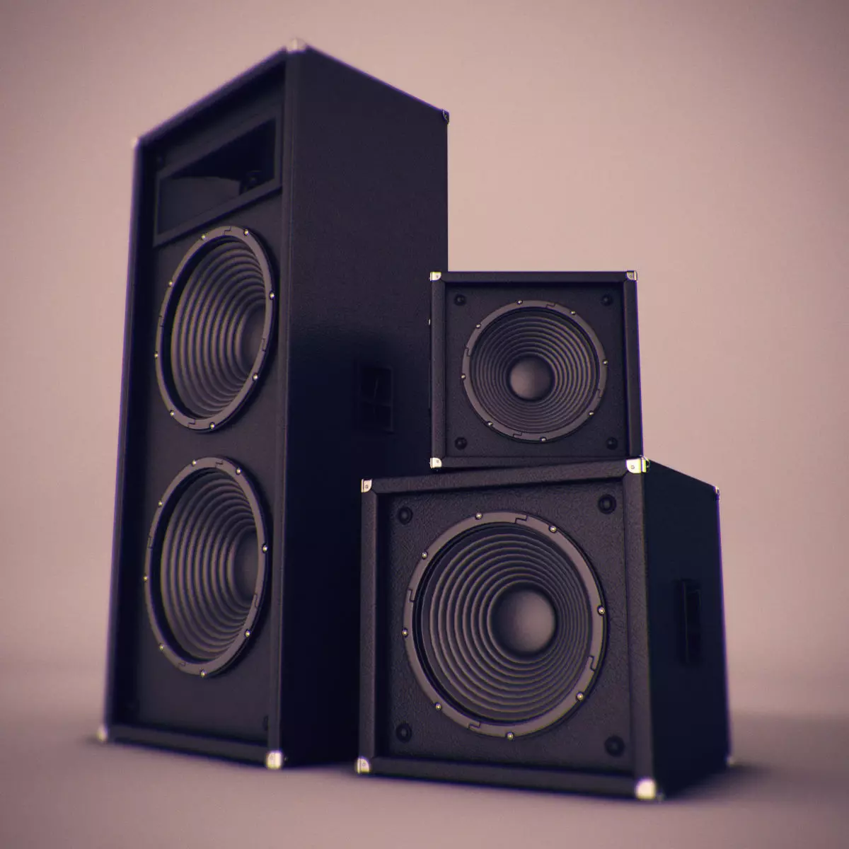 Speakers three - three 3D model_0