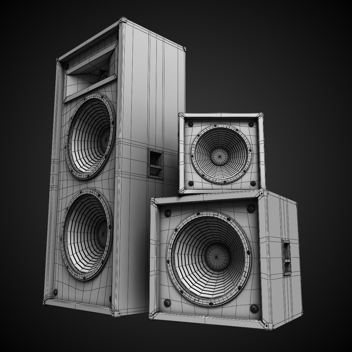 Speakers three - three 3D model_5
