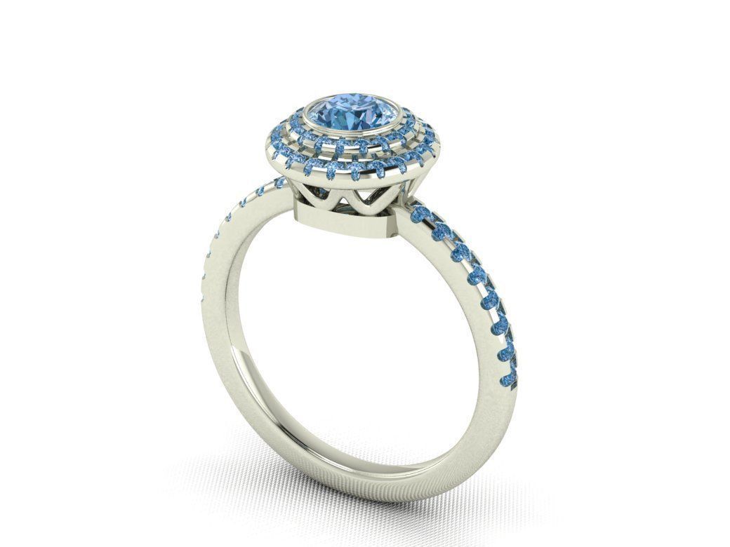 Solitaire engagement ring 3D print model_1
