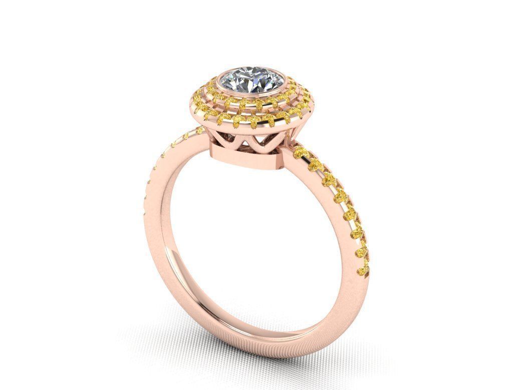 Solitaire engagement ring 3D print model_5