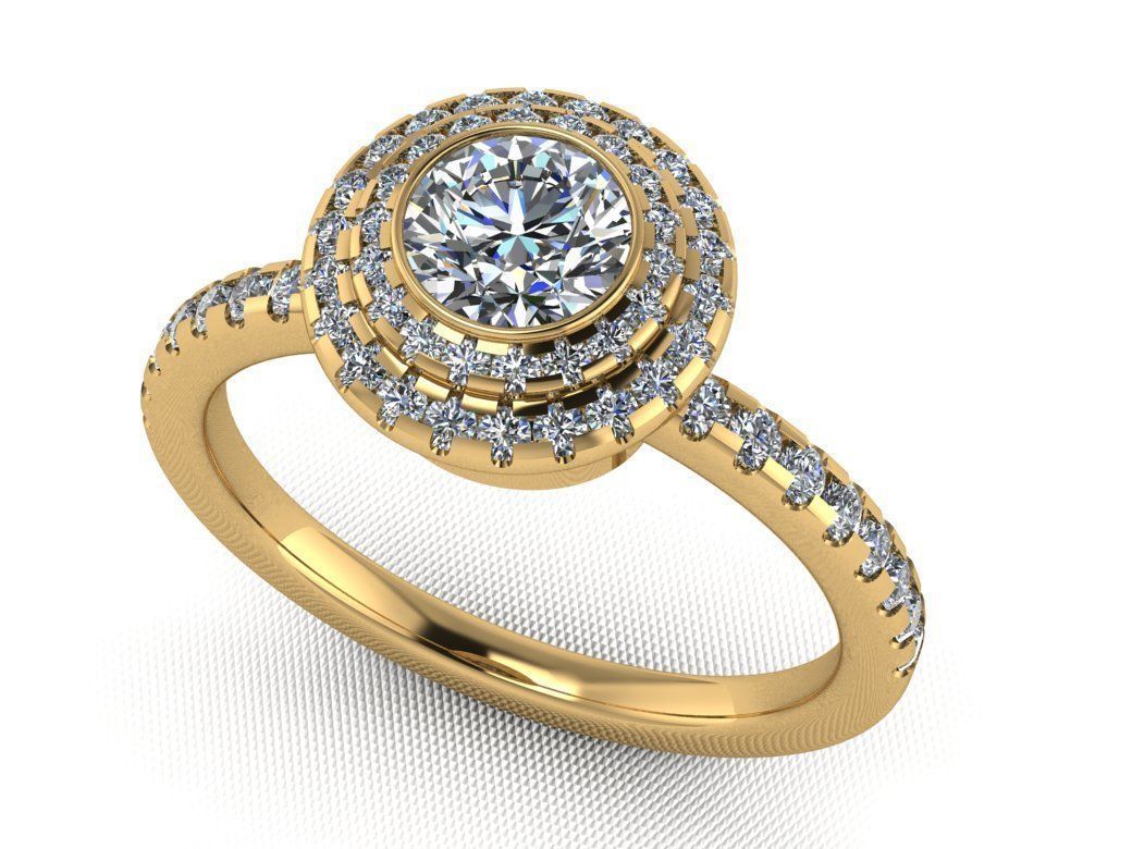 Solitaire engagement ring 3D print model_2