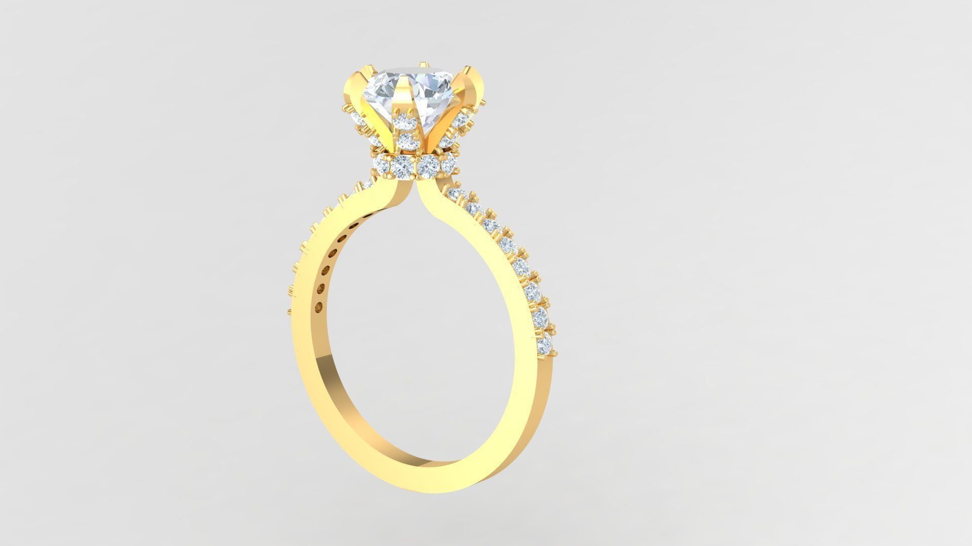  simple diamond ring for kute girls 3D print model 3D print model_1