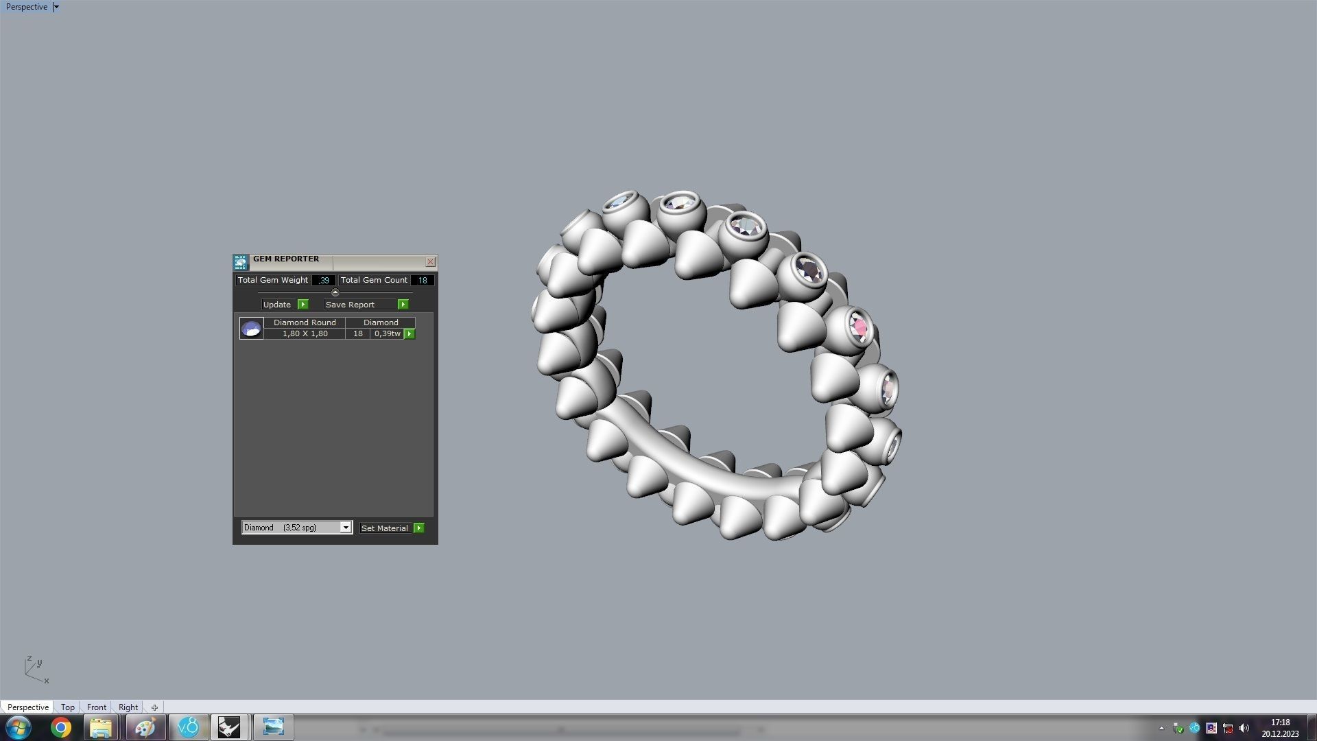 Clash Ring Diamonds 16 5mm  3D print model_12