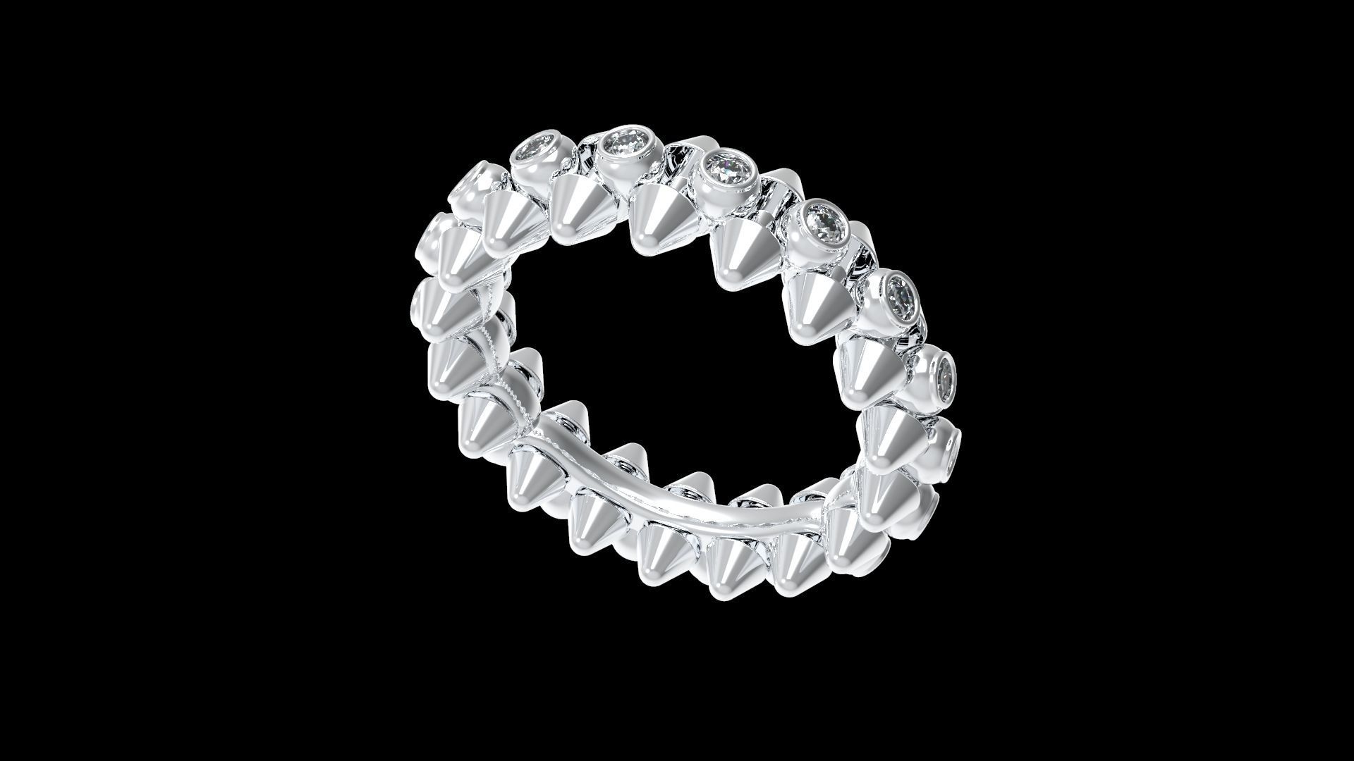 Clash Ring Diamonds 16 5mm  3D print model_7