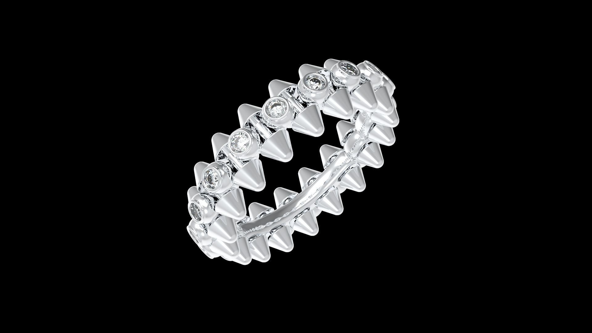 Clash Ring Diamonds 16 5mm  3D print model_6