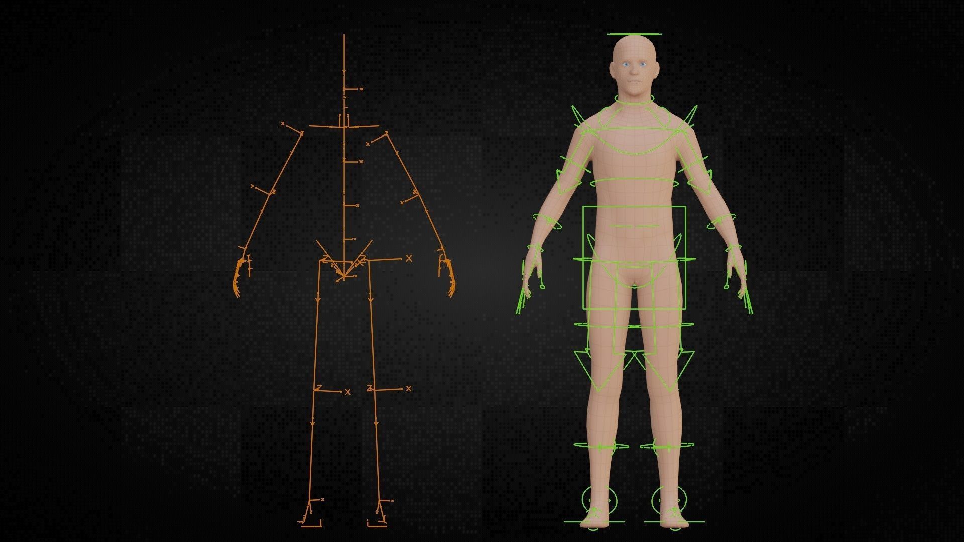 Male Mesh Rig and Clothes Pack Low-poly 3D model_3