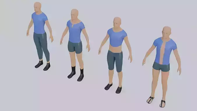 Male Mesh Rig and Clothes Pack Low-poly 3D model Male Mesh Rig and Clothes Pack Low-poly 3D model