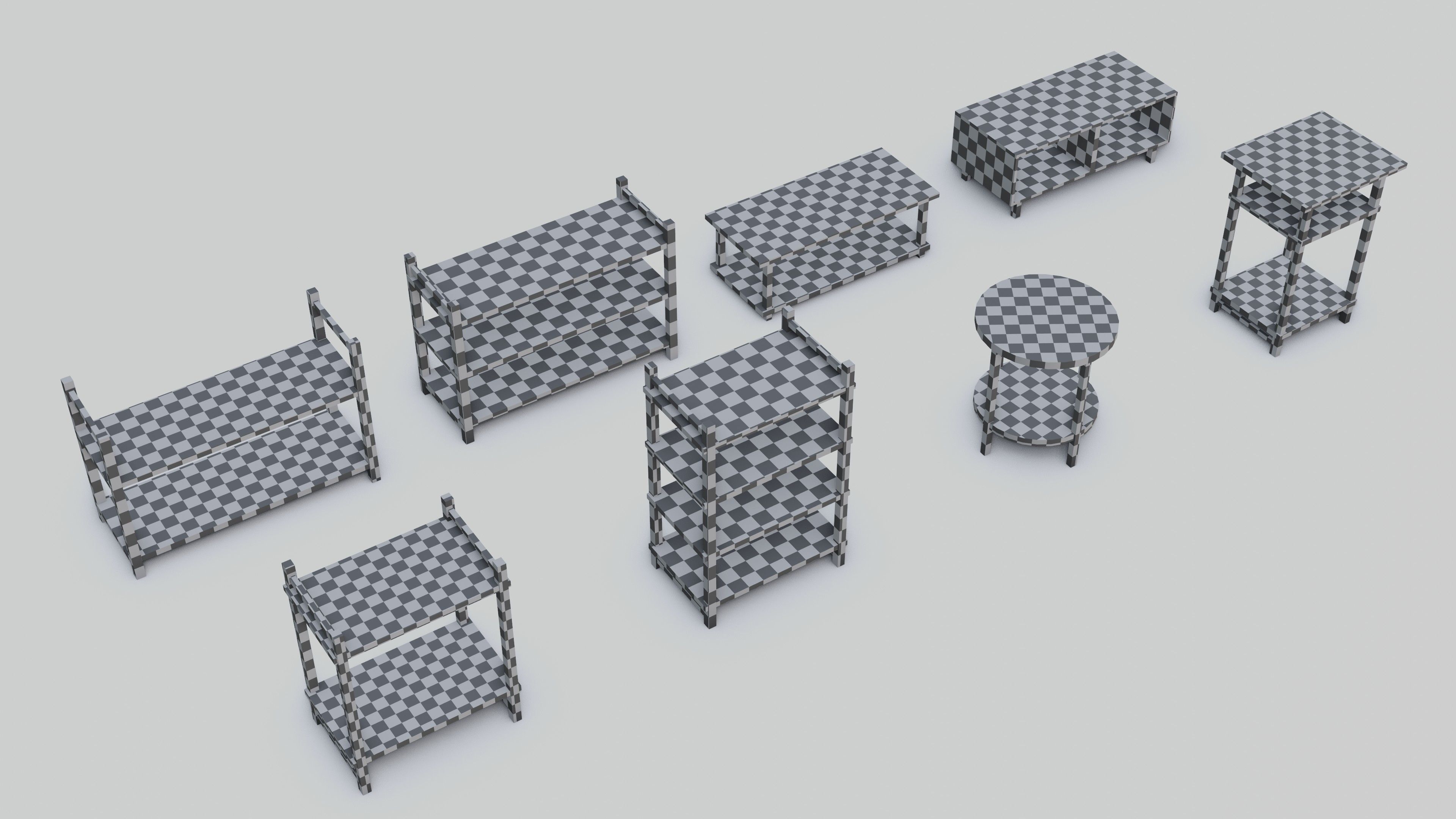 Shelf Pack Procedural Low-poly 3D model_3