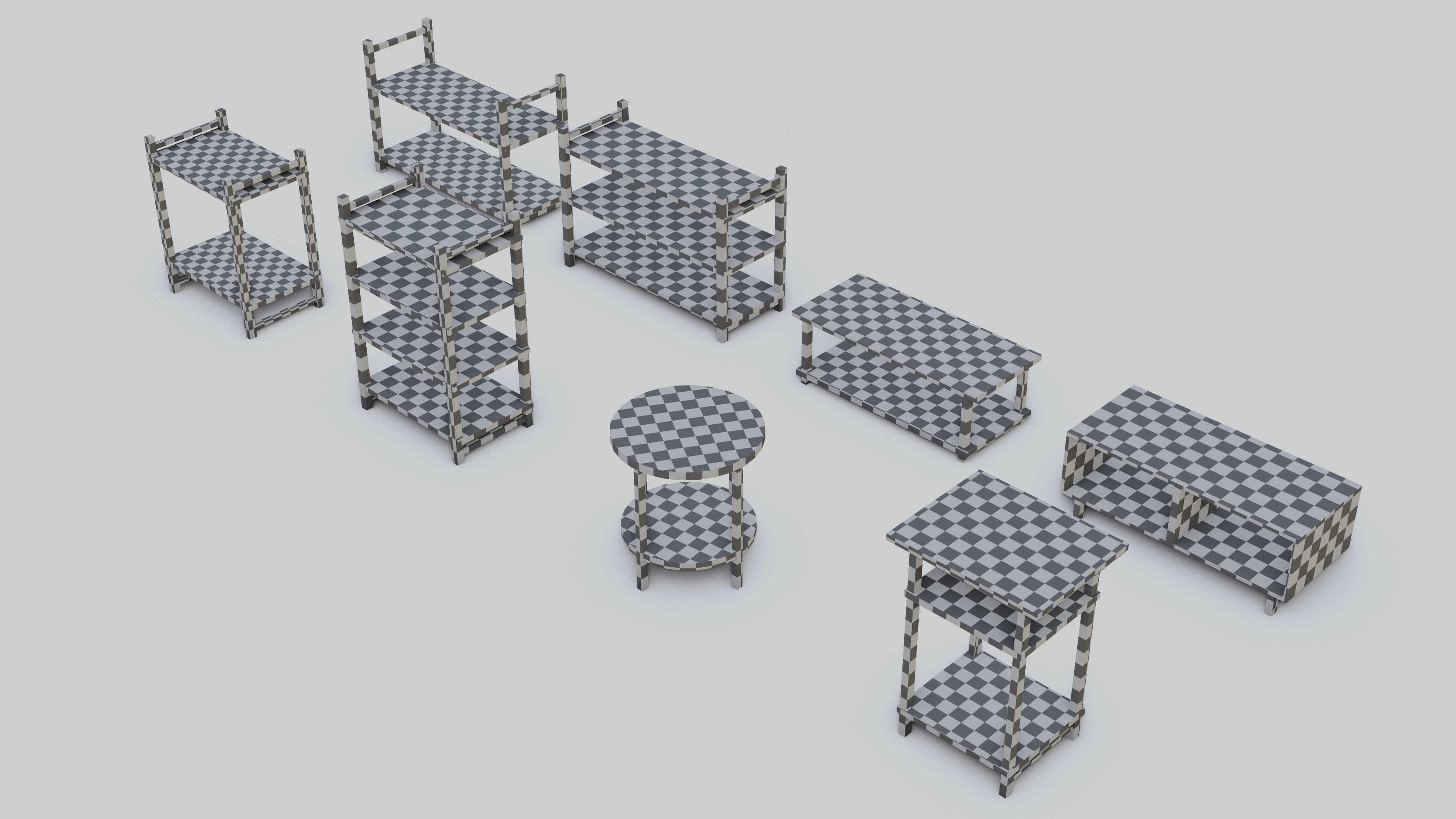 Shelf Pack Procedural Low-poly 3D model_1