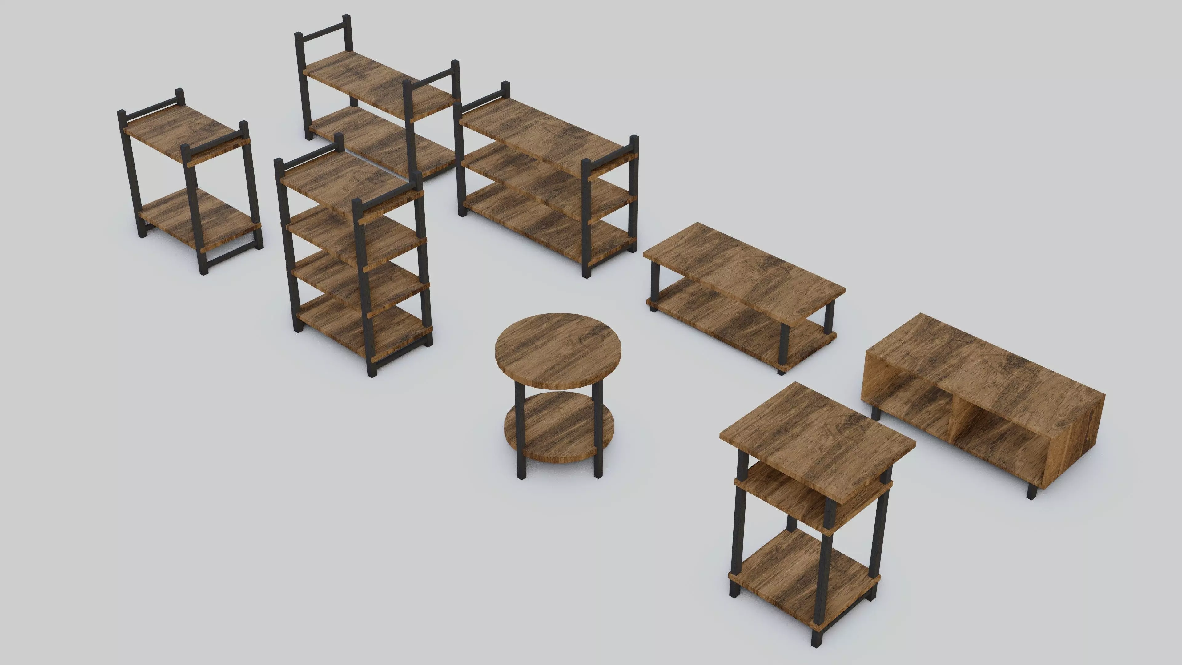 Shelf Pack Procedural Low-poly 3D model_0