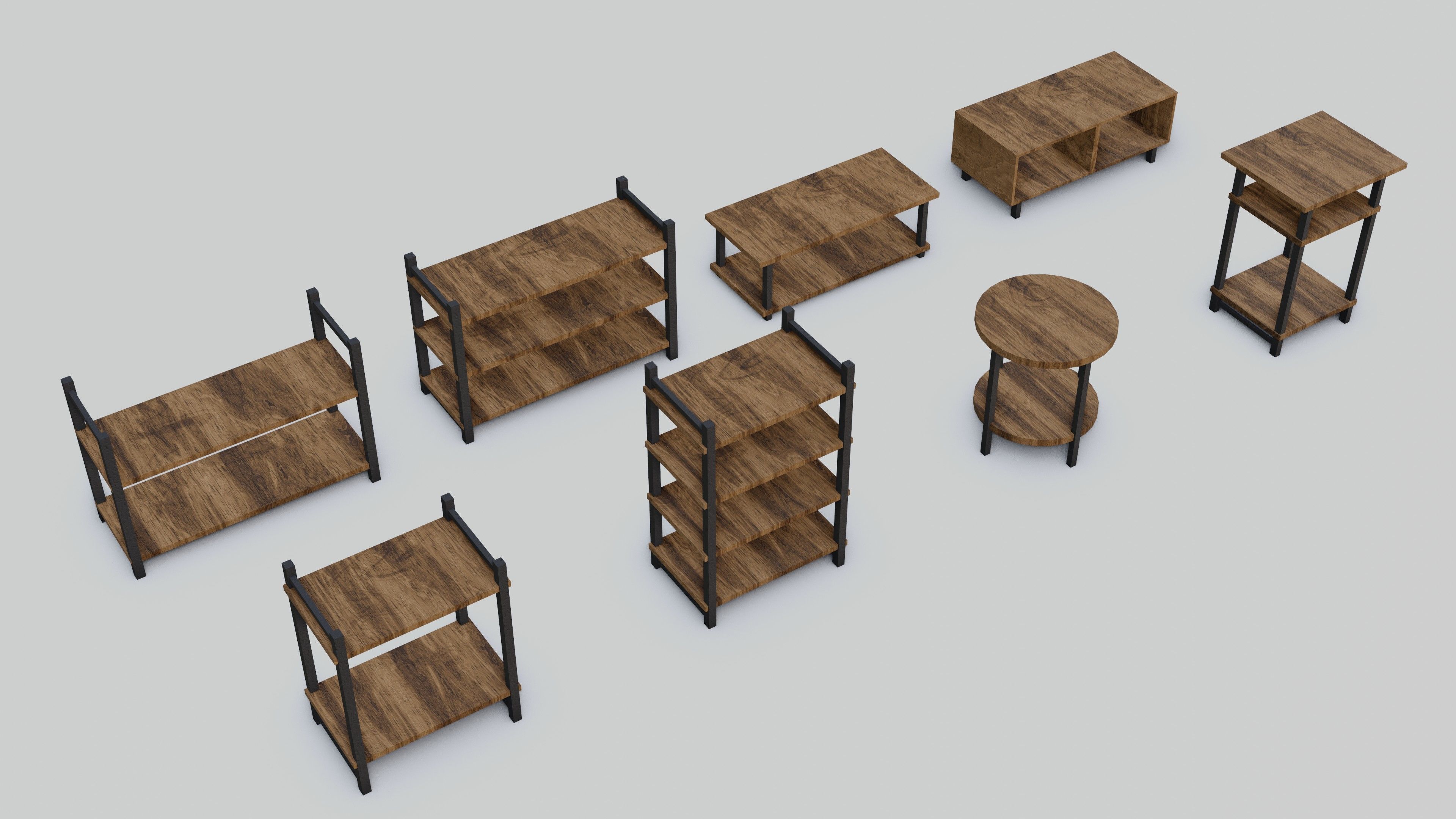 Shelf Pack Procedural Low-poly 3D model_2