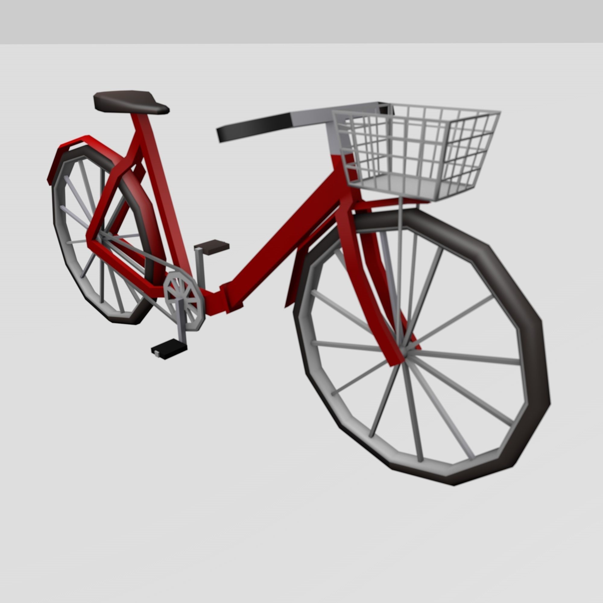 set of motorcycles and bicycles Low-poly 3D model_10